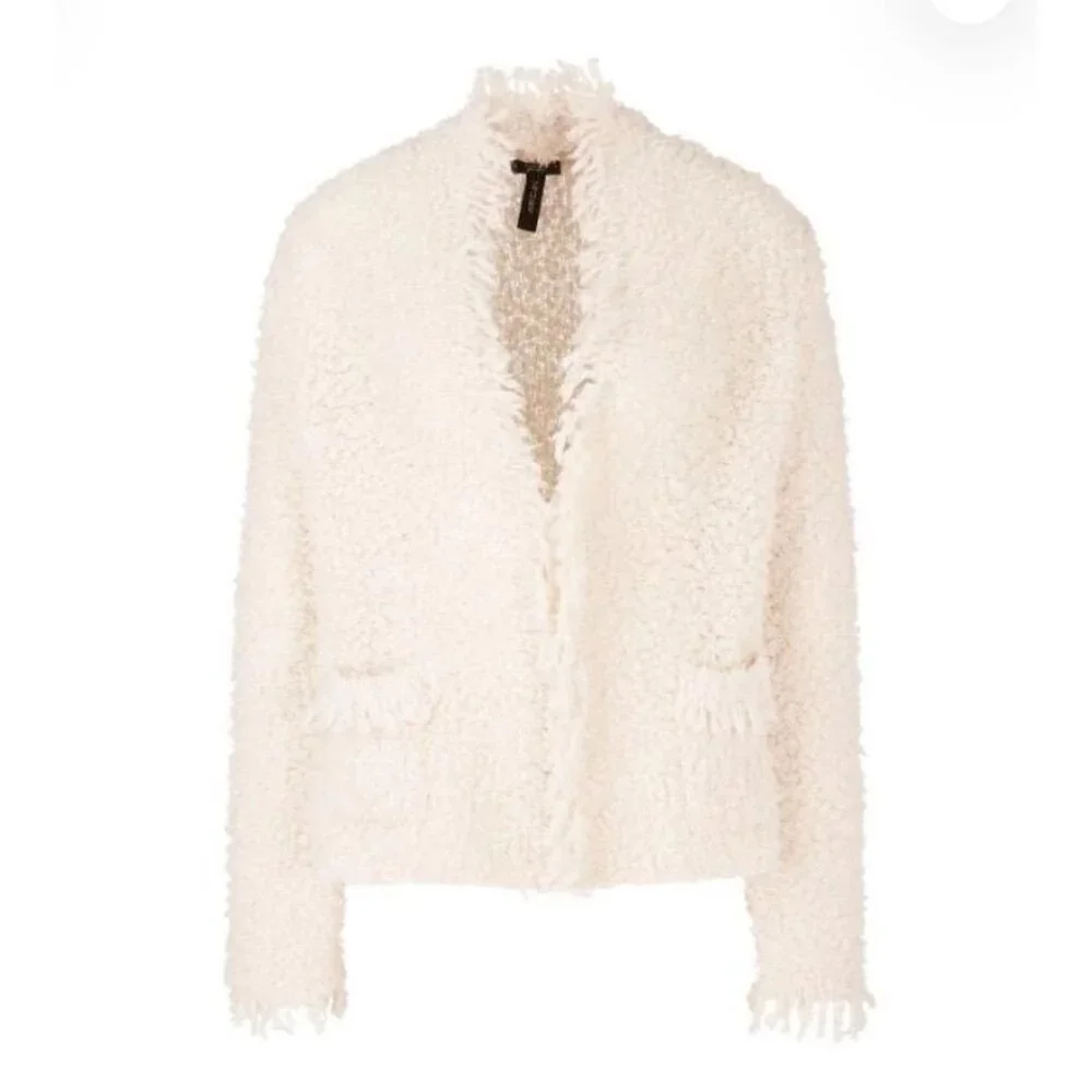 Marc Cain Bouclé Cardigan Jacket Knit in Germany – Cream (Size 12 US)